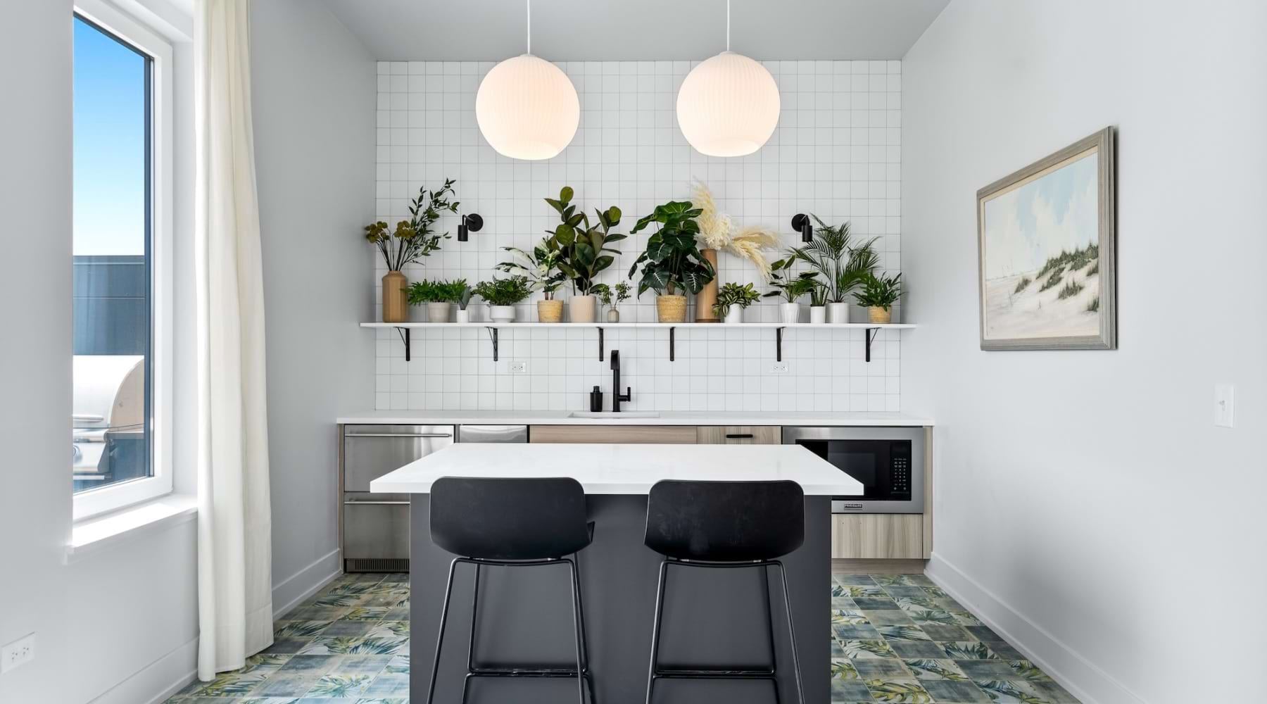 work room with desks