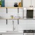 kitchen with subway tile backsplash in Uptown Chicago apartments