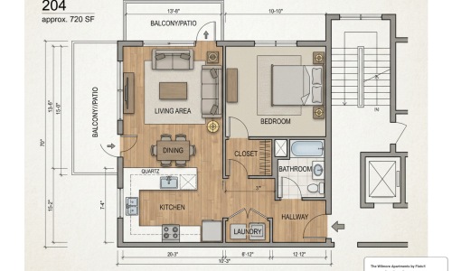 apartment 1 bedroom floor plans