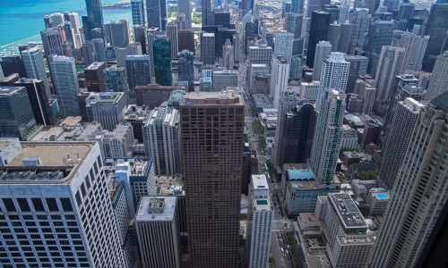 Chicago skyline view from luxury apartment - Chicago luxury apartment